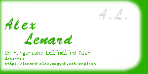 alex lenard business card